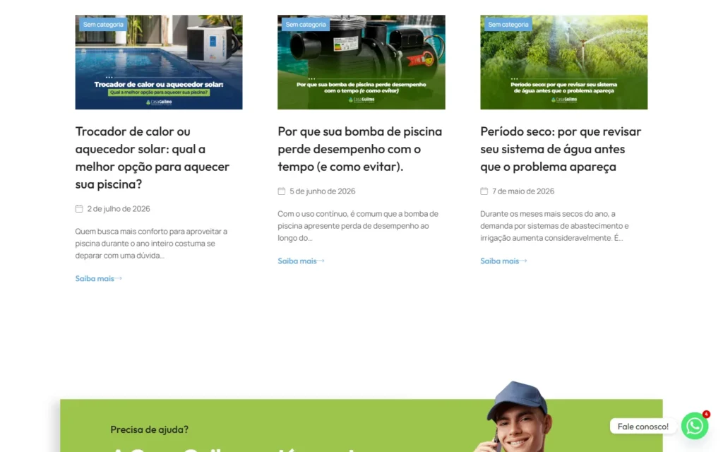 Captura do site de Casa Guilmo: Blog com orientação técnica