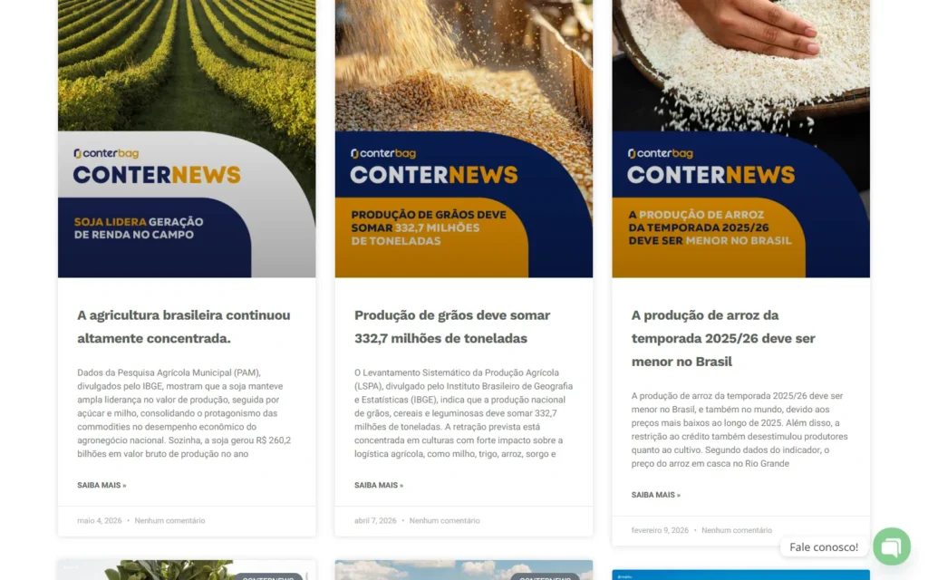 Captura do site de Conter Bag: Blog Conter News