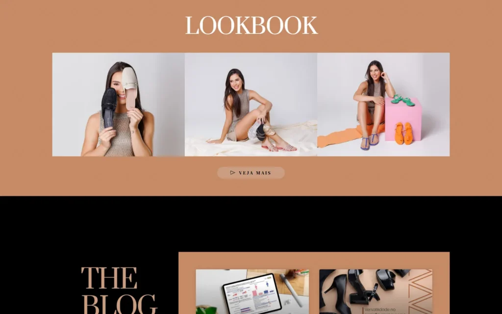 Captura do site de Dandara: Seção Lookbook