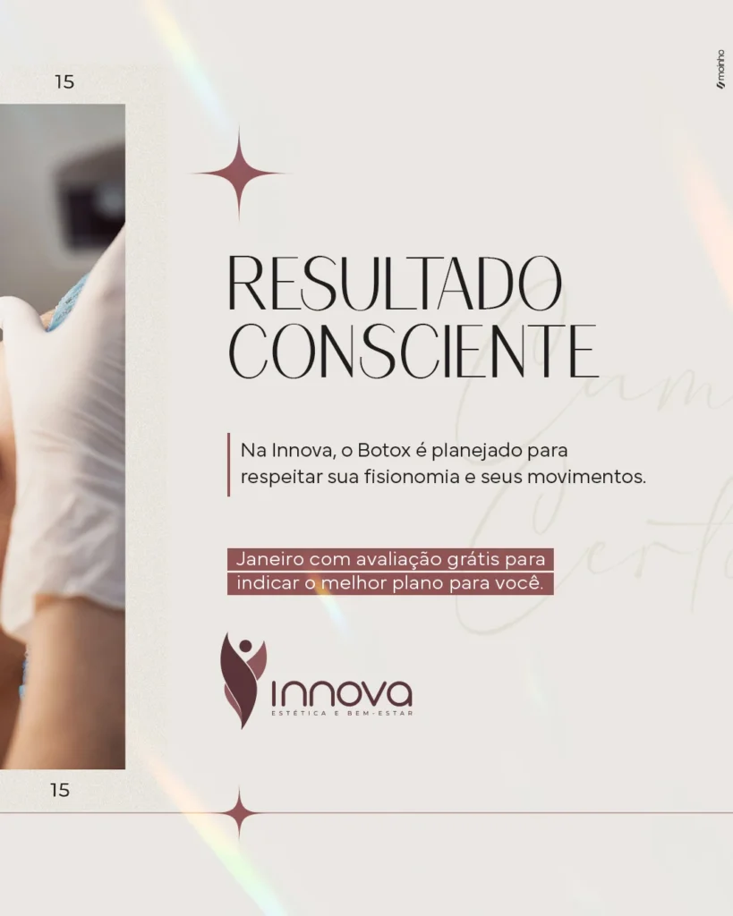 Peça de comunicação da Innova Estética e Bem-Estar: CARROSSEL 3.4