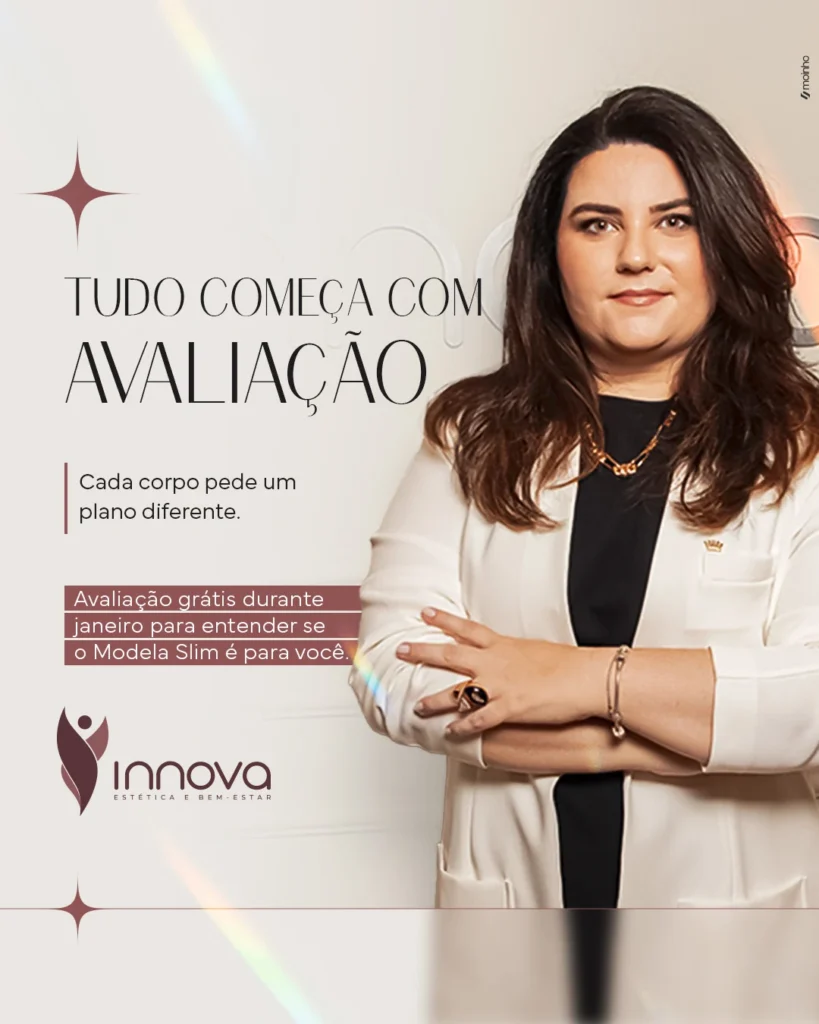 Peça de comunicação da Innova Estética e Bem-Estar: CARROSSEL 4.4