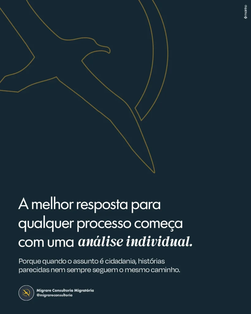 Peça de comunicação da Migrare Consultoria Migratória: 22_07 — CARROSSEL-07