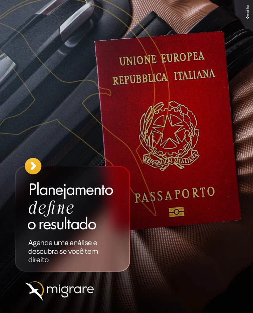 Peça de comunicação da Migrare Consultoria Migratória: 📅 01_06 — ARTE