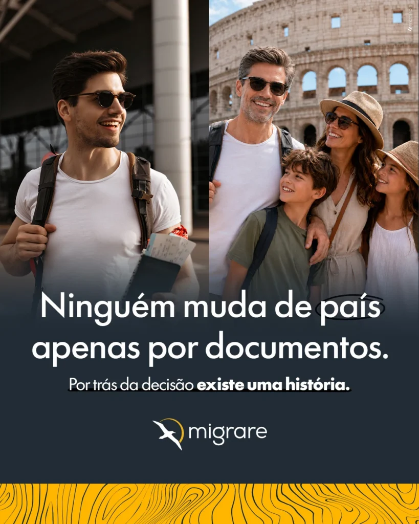 Peça de comunicação da Migrare Consultoria Migratória: 📅 22_06 — ARTE