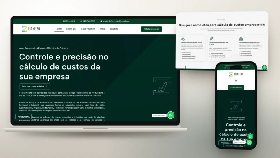 Projeto da Moinho para Pioneiro Métodos de Cálculos