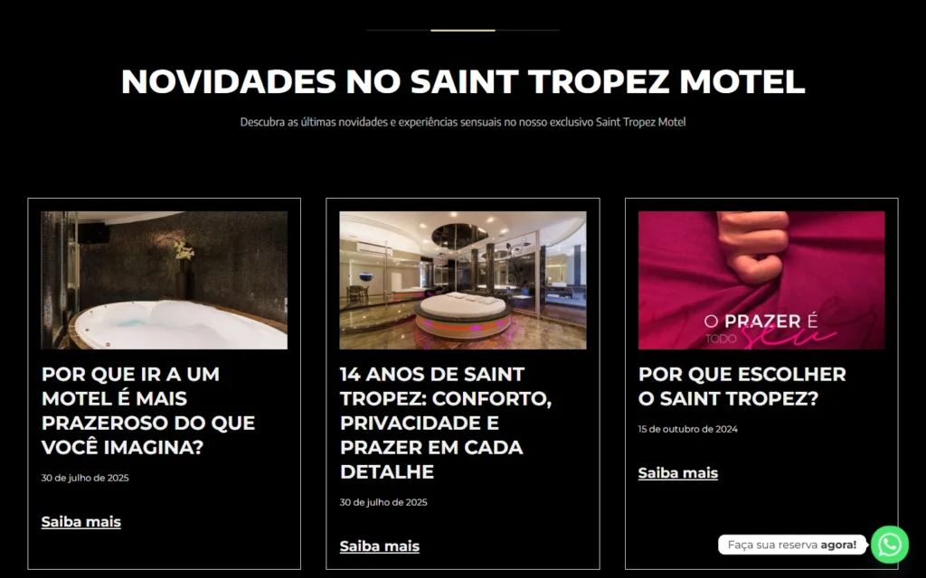 Captura do site de Saint Tropez Motel: Blog: novidades no Saint Tropez Motel