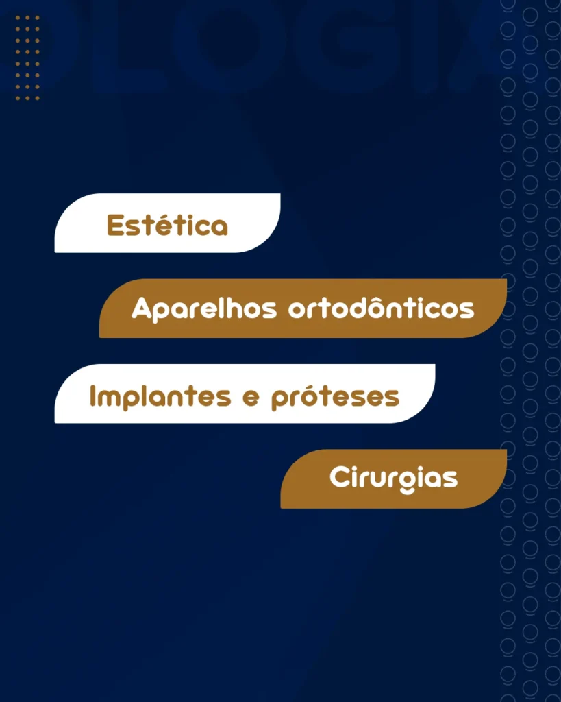 Anúncio da Duonova com a lista de especialidades sobre a fachada da clínica